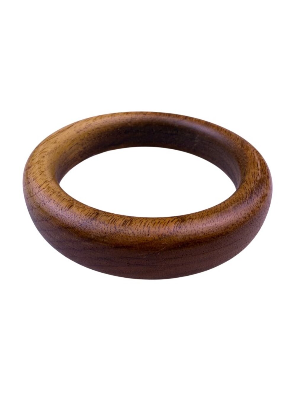 Handcrafted Womens Wooden Bangle Bracelet Natural Woodgrain Design Circular